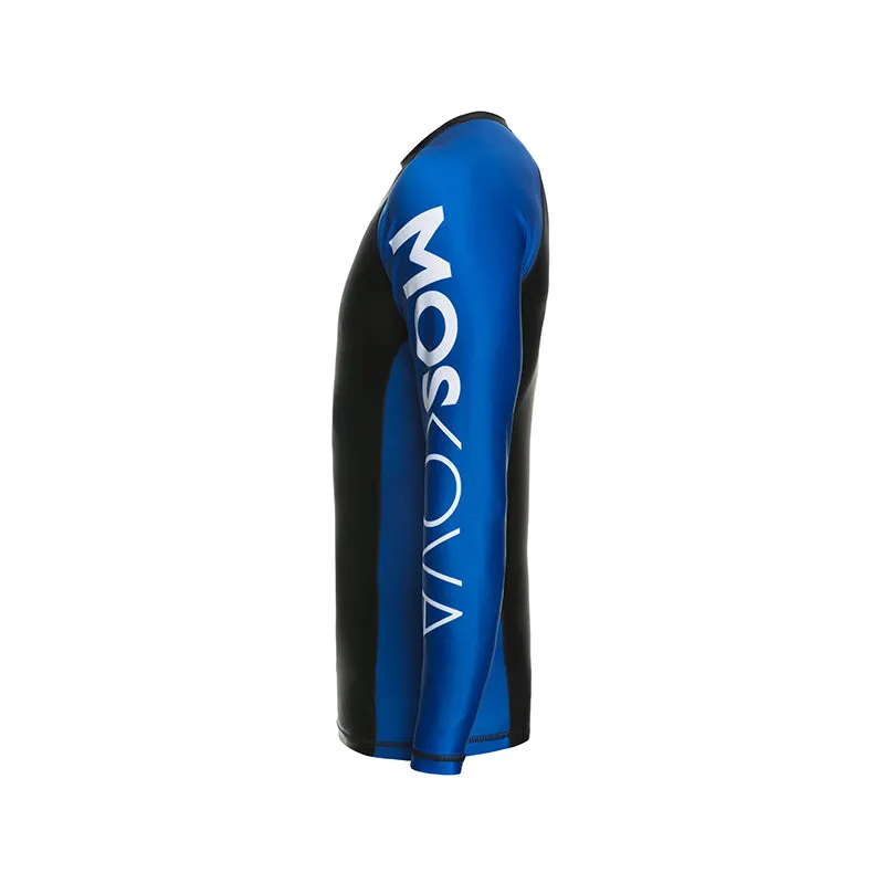 MOSKOVA BJJ RANKED RASHGUARD  BLACK/BLUE - LONG SLEEVES