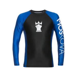 MOSKOVA BJJ RANKED RASHGUARD  BLACK/BLUE - LONG SLEEVES