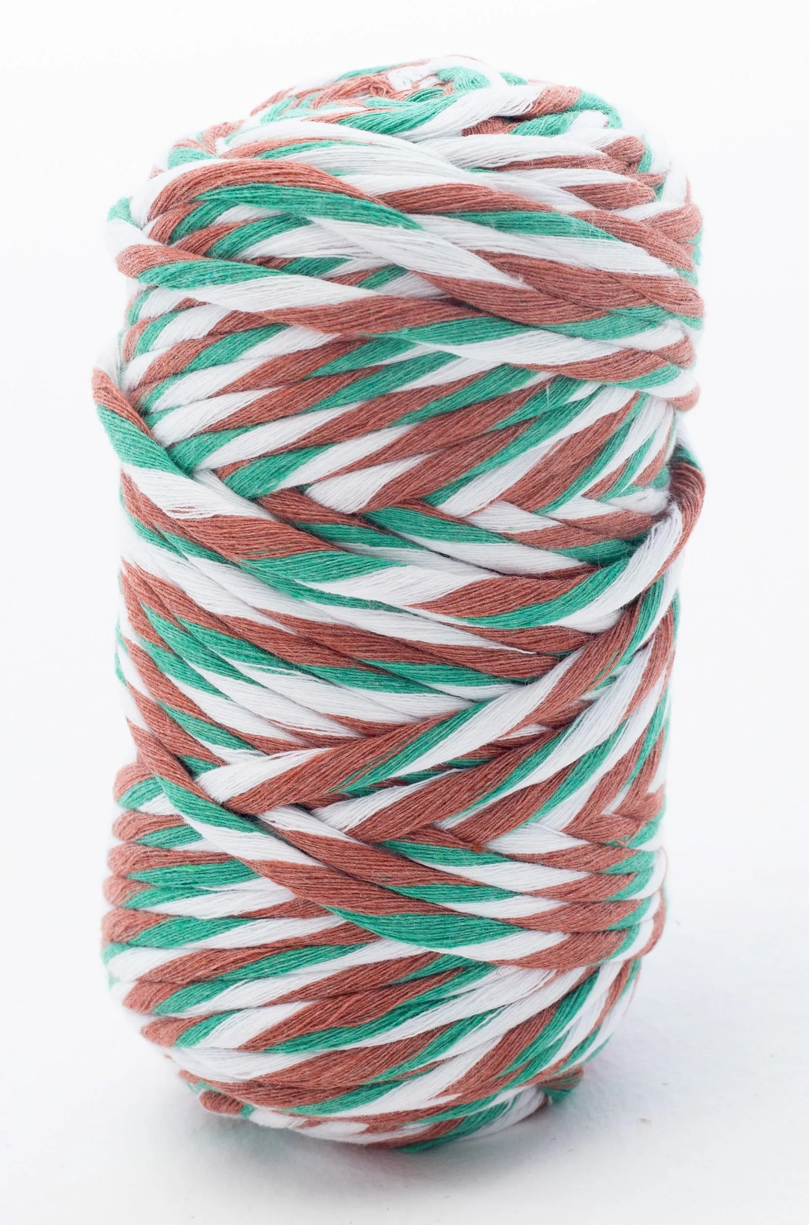 Multicolor Cotton Cord - Single Strand - 4 mm - Candy Cane ♻️