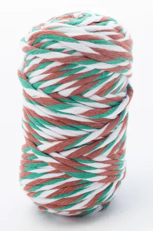 Multicolor Cotton Cord - Single Strand - 4 mm - Candy Cane ♻️