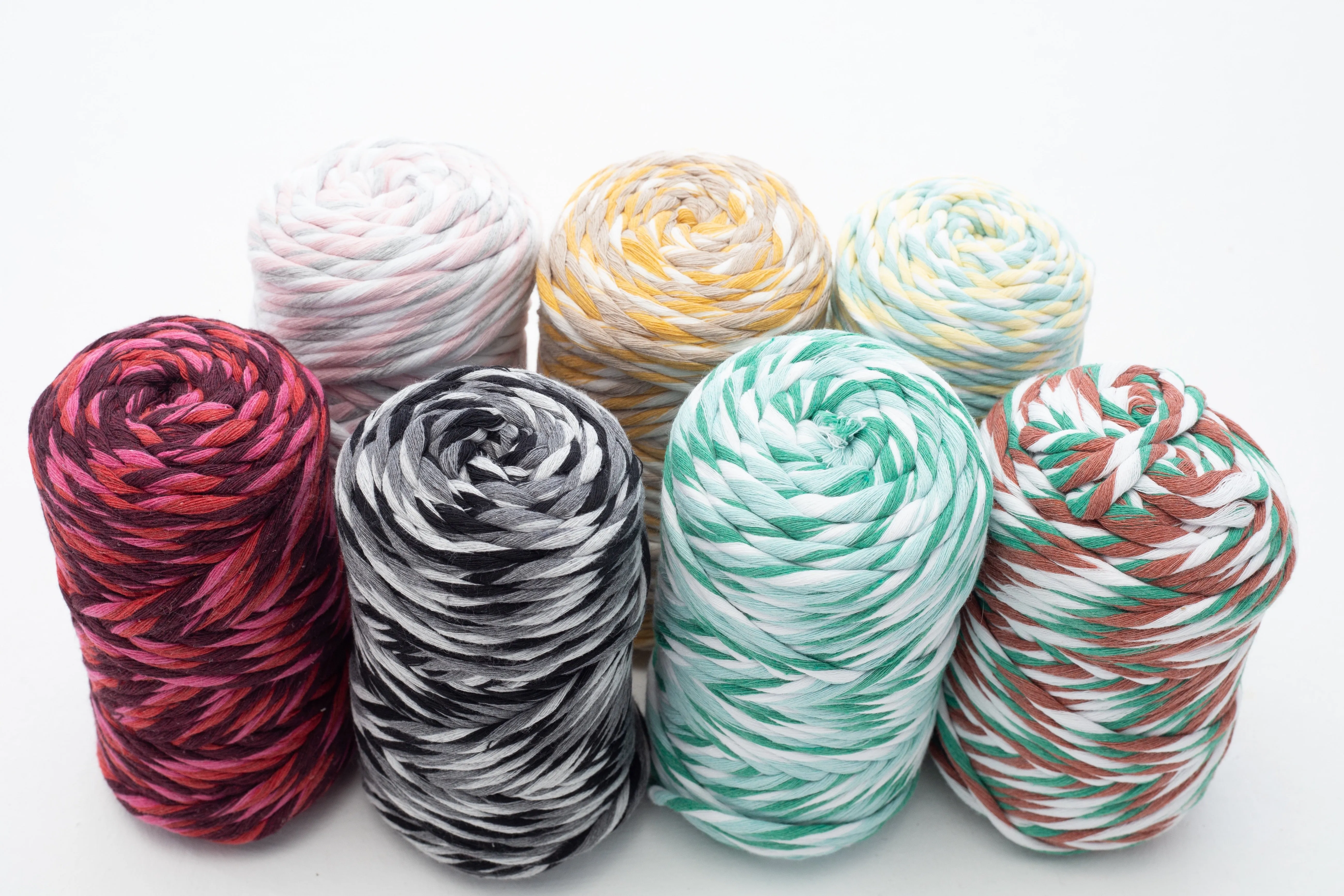 Multicolor Cotton Cord - Single Strand - 4 mm - Mint Please  ♻️