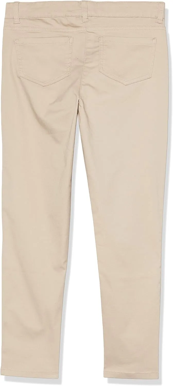 Nautica Girls' Toddler School Uniform Twill Skinny Pants, Comfortable Stretch Material, Wrinkle & Fade Resistant