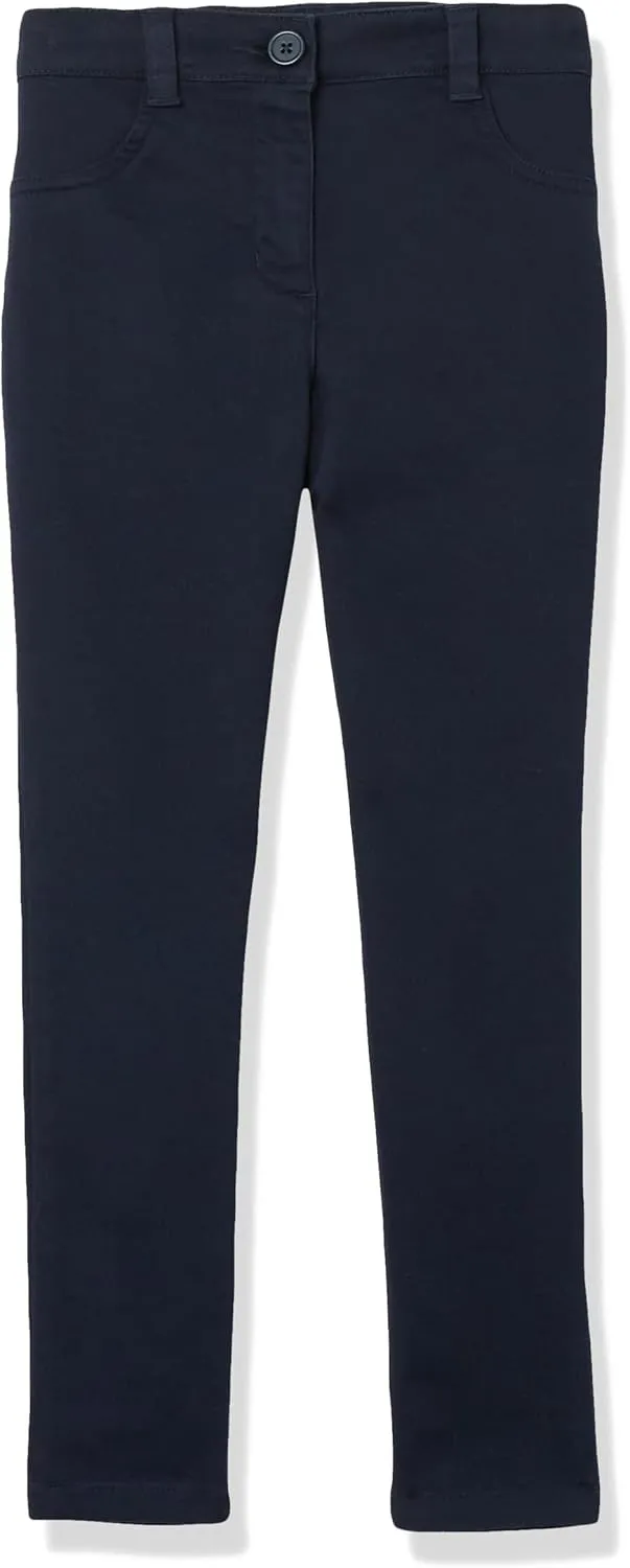 Nautica Girls' Toddler School Uniform Twill Skinny Pants, Comfortable Stretch Material, Wrinkle & Fade Resistant