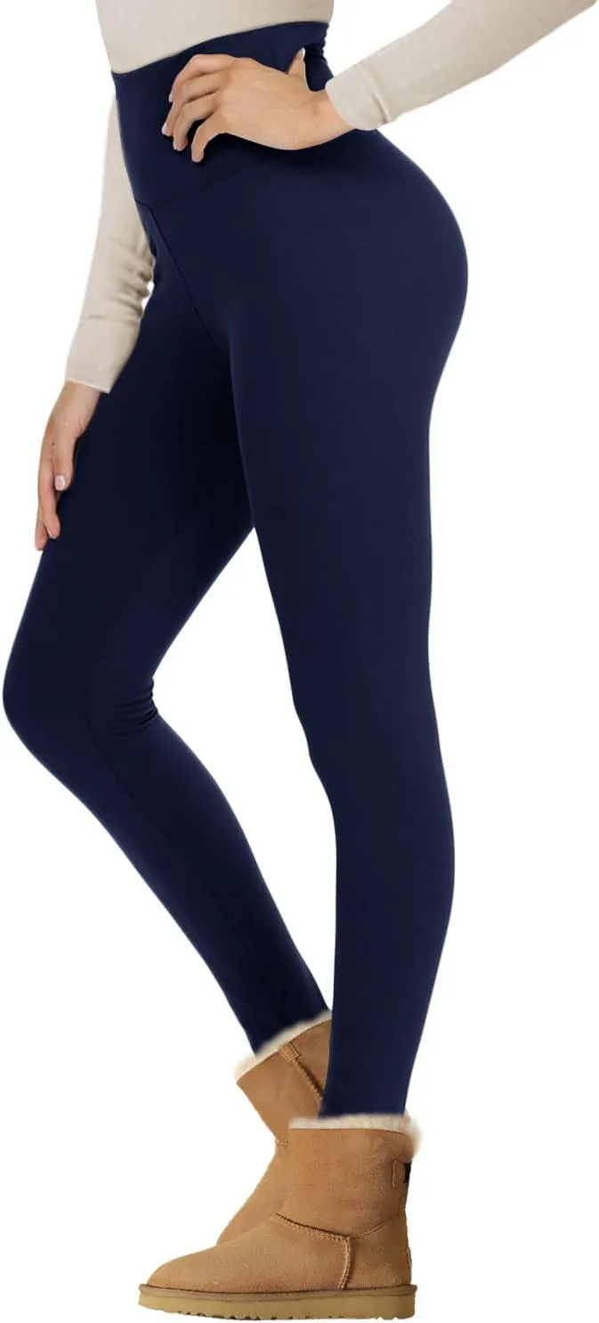 NexiEpoch Fleece Lined Leggings Women - High Waisted Winter Yoga Pants Tummy Control Soft Thermal Warm for Hiking Workout