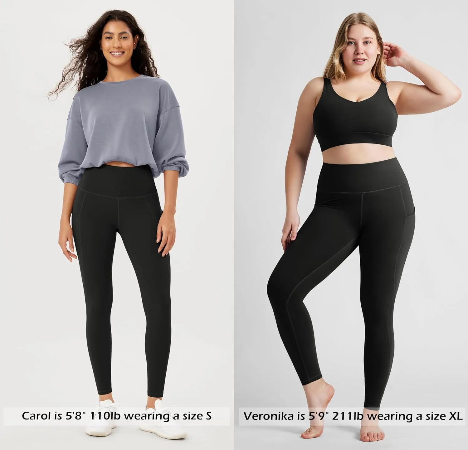 ODODOS ODTHERMAL Women's Fleece Lined Yoga Pants with Pockets - 25" / 28" High Waisted Warm Workout Leggings