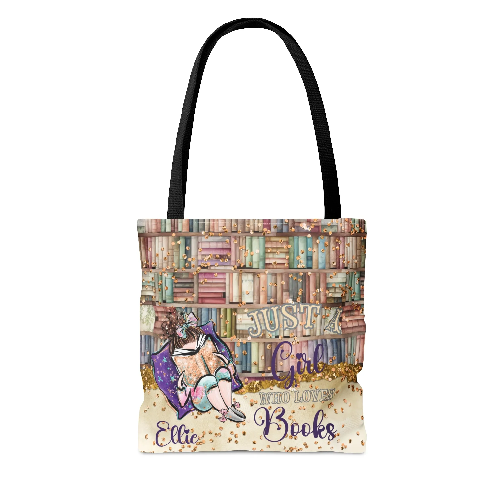 Personalised Tote Bag, Just A Girl Who Loves Books, Brunette Hair  Tote bag
