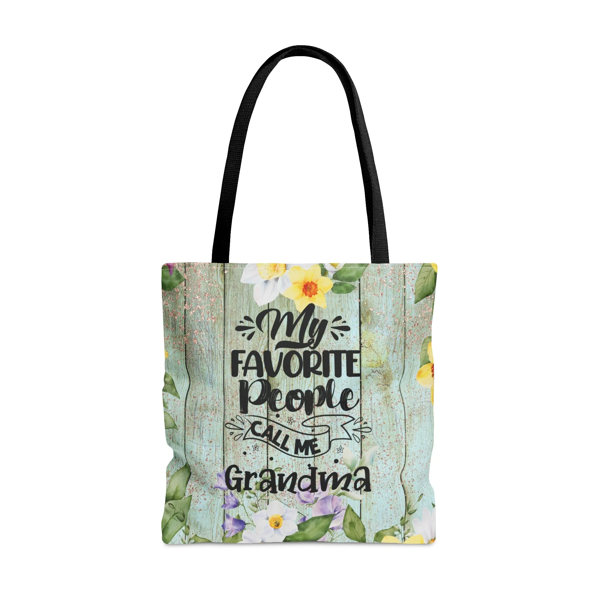 Personalised/Non-Personalised Tote Bag, Floral, My Favorite People Call me Grandma, Tote bag