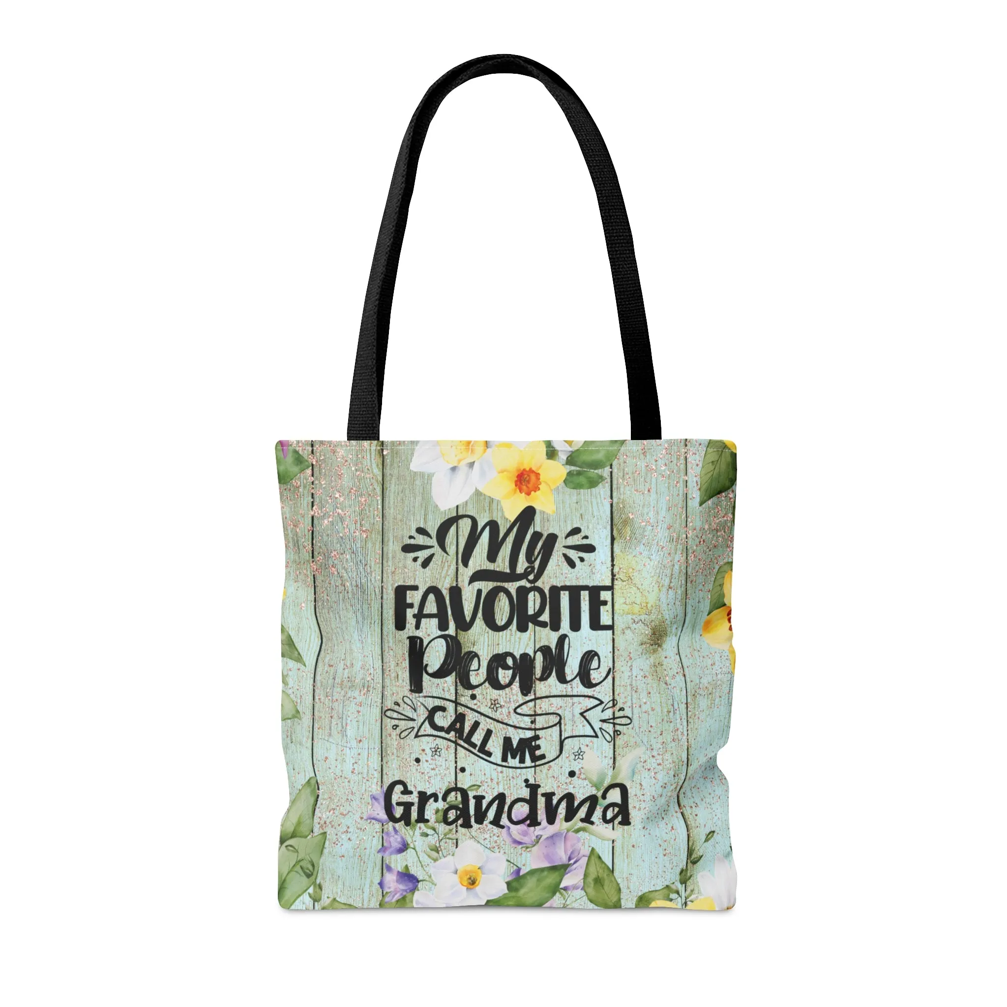 Personalised/Non-Personalised Tote Bag, Floral, My Favorite People Call me Grandma, Tote bag