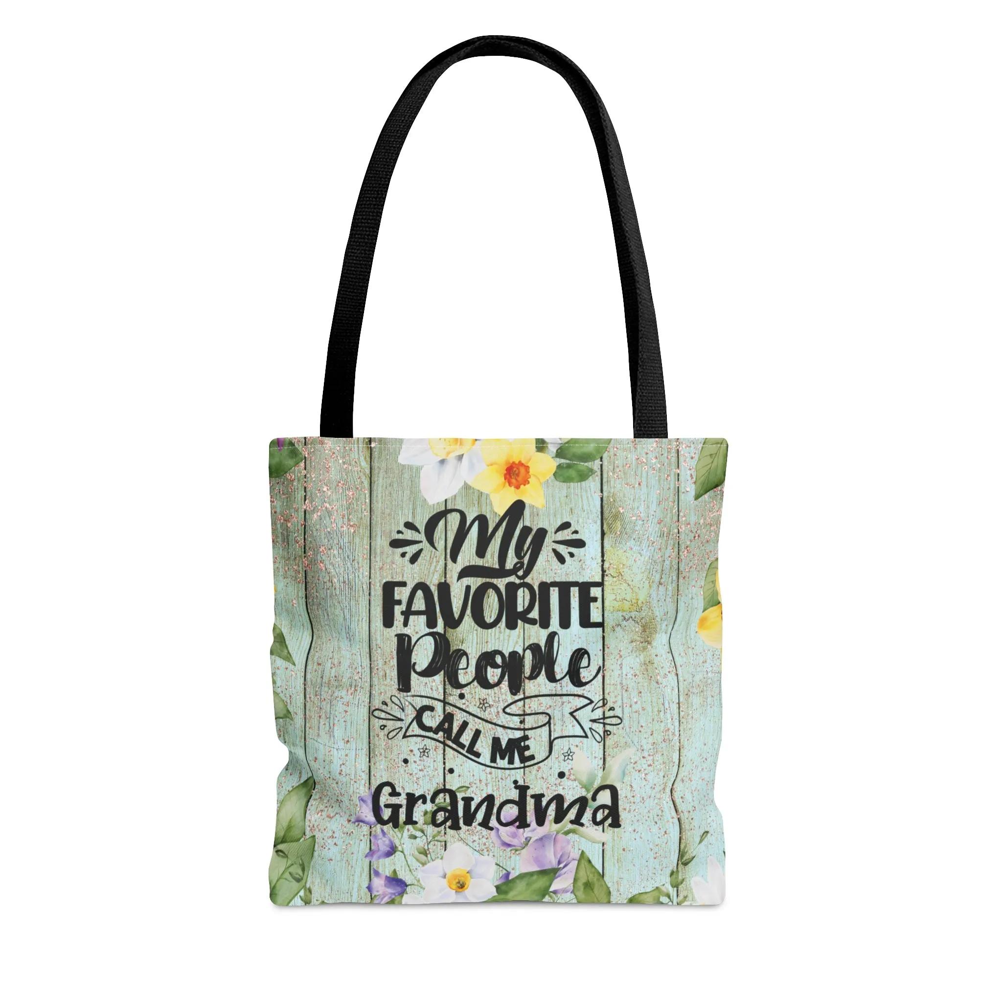 Personalised/Non-Personalised Tote Bag, Floral, My Favorite People Call me Grandma, Tote bag