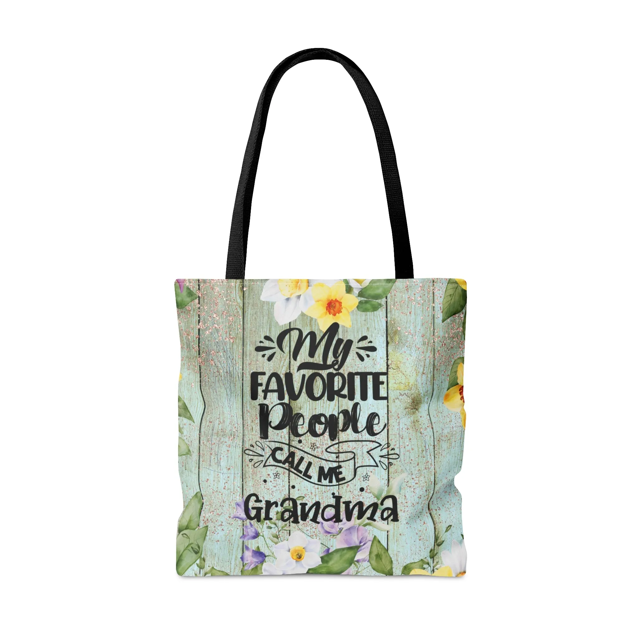 Personalised/Non-Personalised Tote Bag, Floral, My Favorite People Call me Grandma, Tote bag