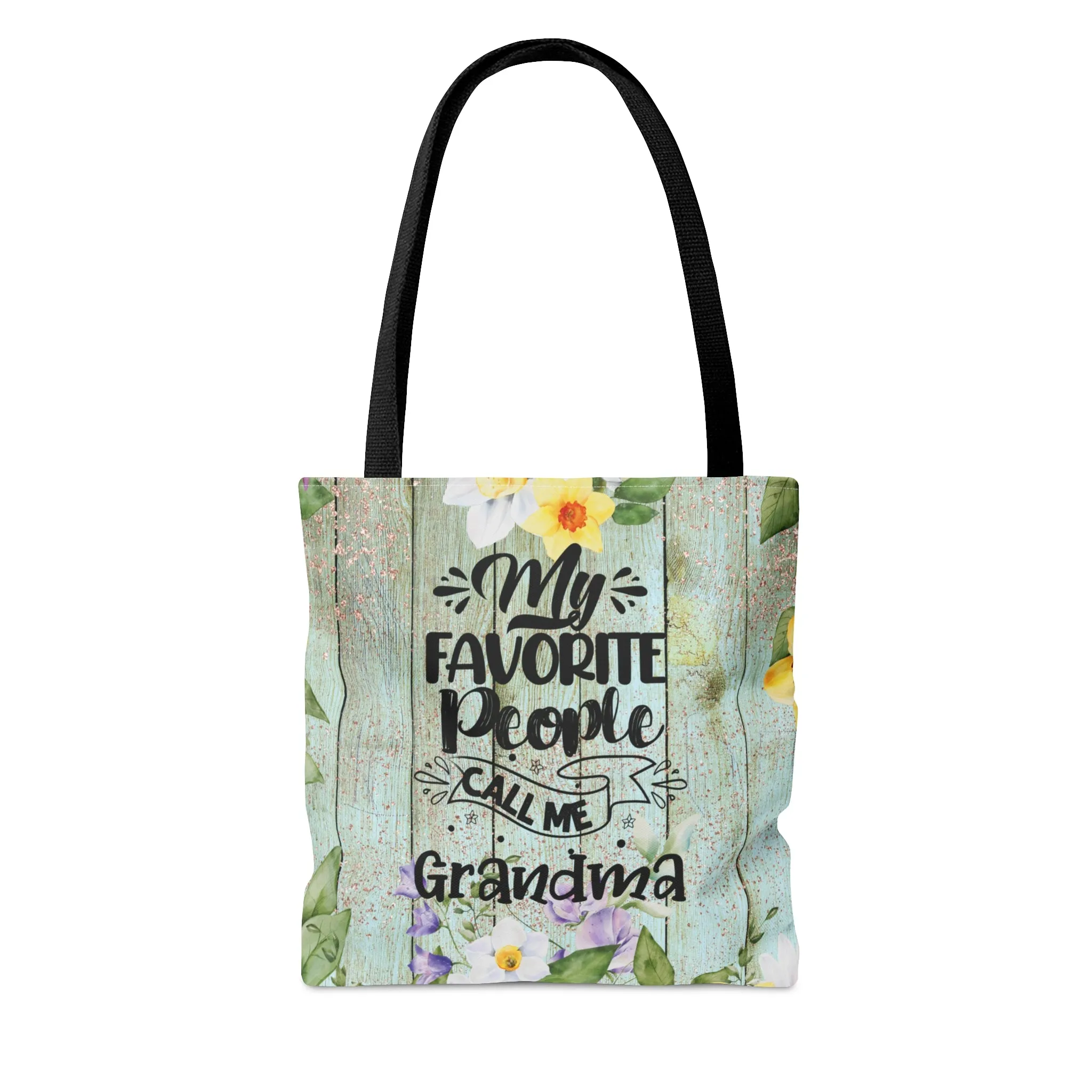 Personalised/Non-Personalised Tote Bag, Floral, My Favorite People Call me Grandma, Tote bag