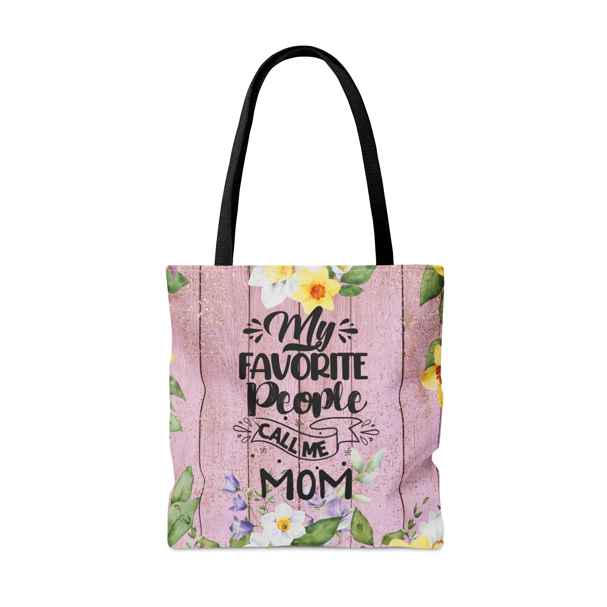 Personalised/Non-Personalised Tote Bag, Floral, My Favorite People Call me Mom, Tote bag