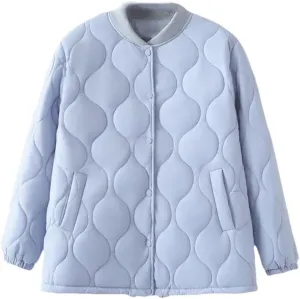 Plus Size Women Parka Autumn/Winter Fashion Loose Thin Casual Baseball Collar Cotton-Padded Coat