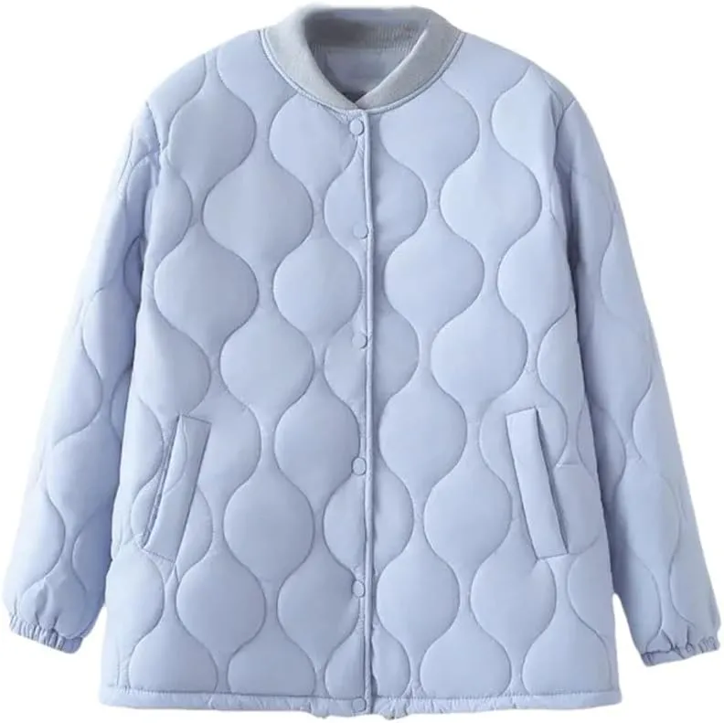 Plus Size Women Parka Autumn/Winter Fashion Loose Thin Casual Baseball Collar Cotton-Padded Coat