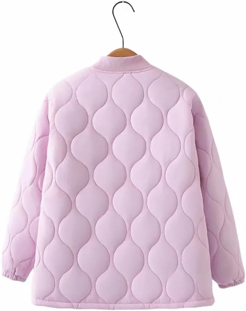 Plus Size Women Parka Autumn/Winter Fashion Loose Thin Casual Baseball Collar Cotton-Padded Coat