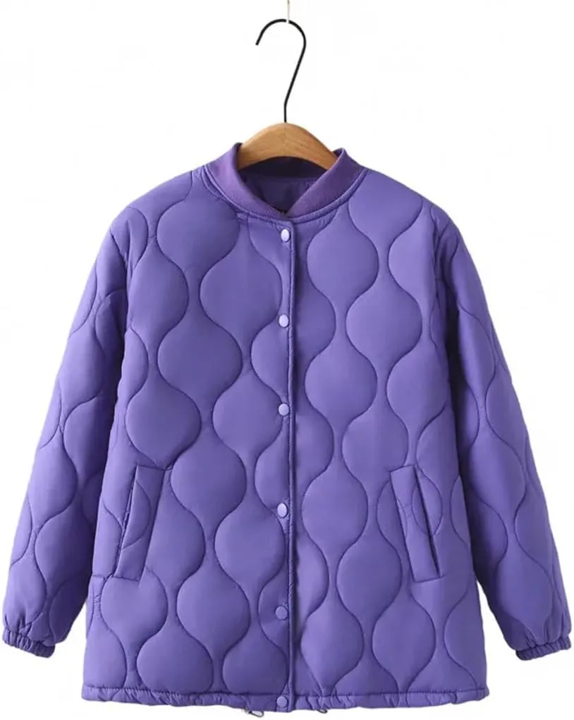 Plus Size Women Parka Autumn/Winter Fashion Loose Thin Casual Baseball Collar Cotton-Padded Coat