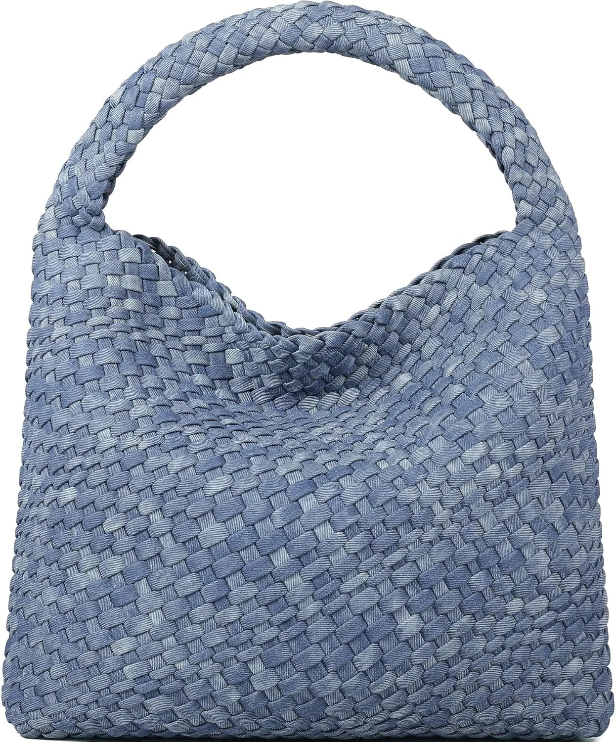 Queenoris Fashion Woven Purse for Women Top-handle Shoulder Bag Soft Summer Hobo Tote Bag
