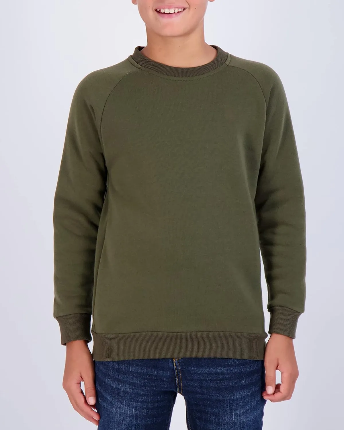 Real Essentials 3 Pack Boys' Fleece Crew Neck Long Sleeve Sweatshirt - Soft Pullover Sweaters for Youth Kids Boys & Girls