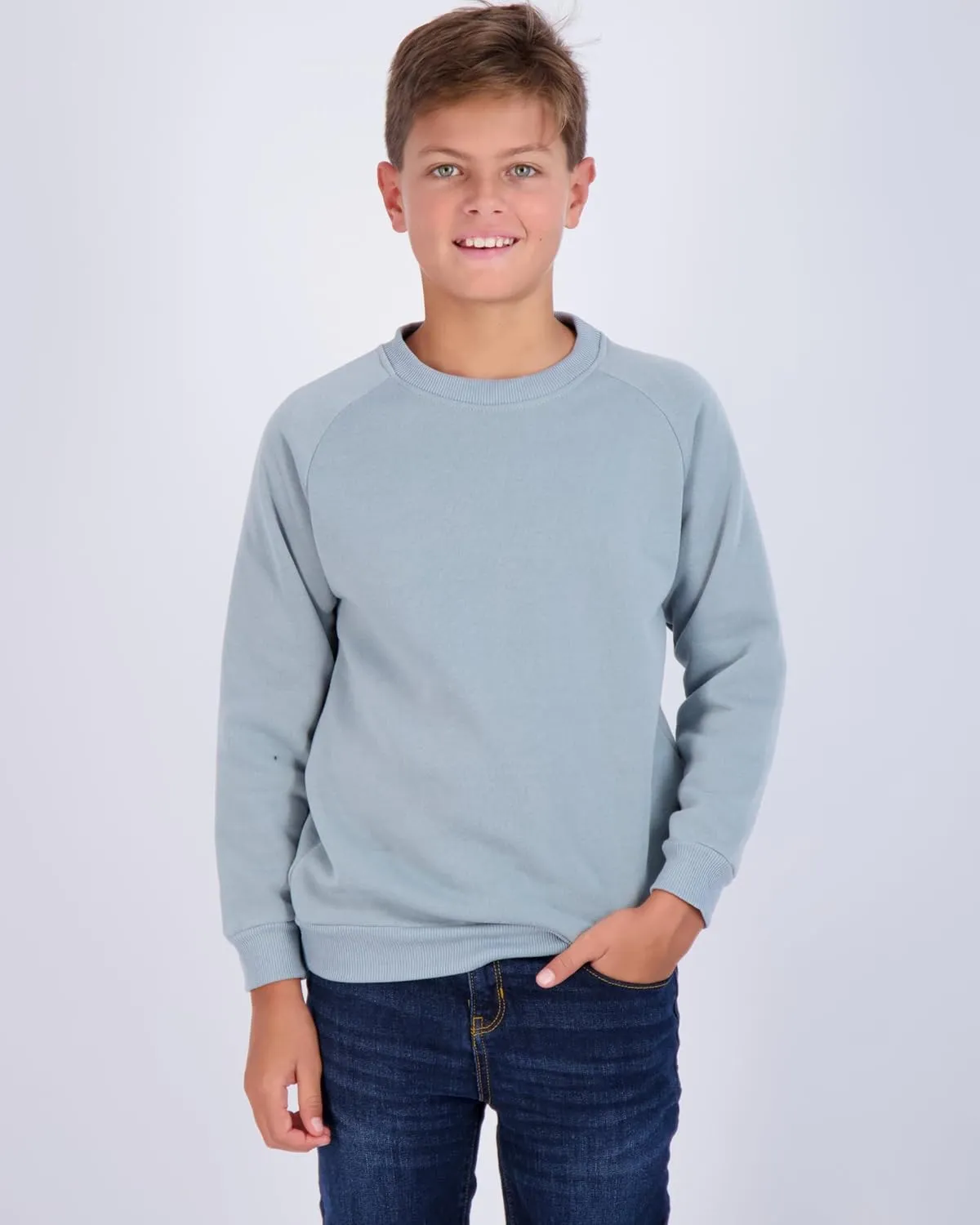 Real Essentials 3 Pack Boys' Fleece Crew Neck Long Sleeve Sweatshirt - Soft Pullover Sweaters for Youth Kids Boys & Girls