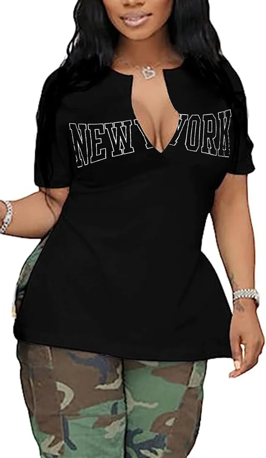 Remidoo Women's Side Slit Shirt Asymmetrical Tops Short Sleeve Tie Dye T Shirt Tees