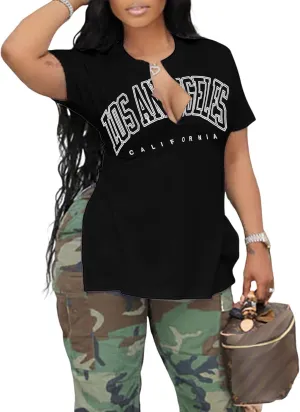 Remidoo Women's Side Slit Shirt Asymmetrical Tops Short Sleeve Tie Dye T Shirt Tees