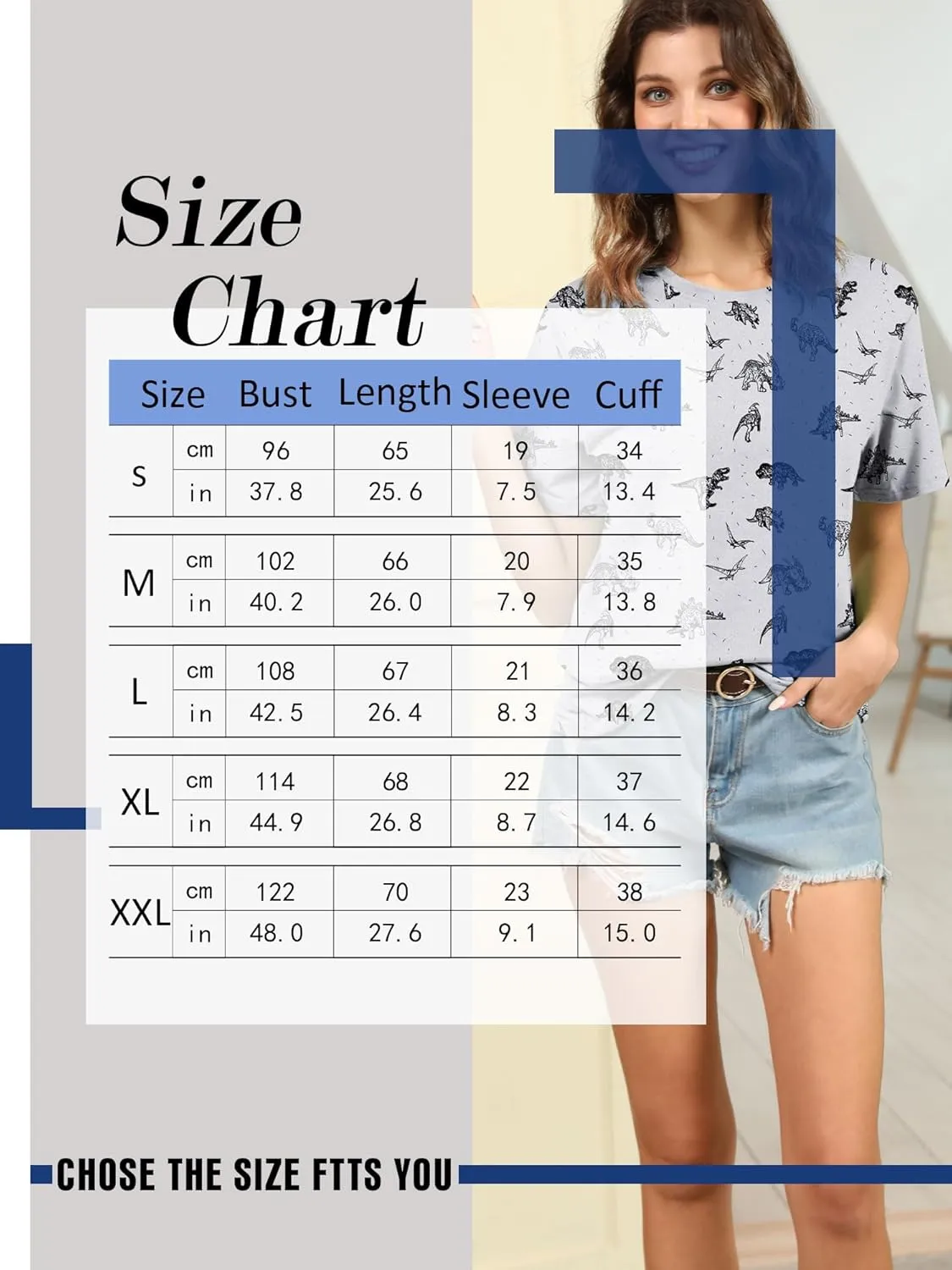 RMCMS Women Cute Dinosaur Graphic Prime Tees Ladies Bestie Fun Shirt Blouse Tops
