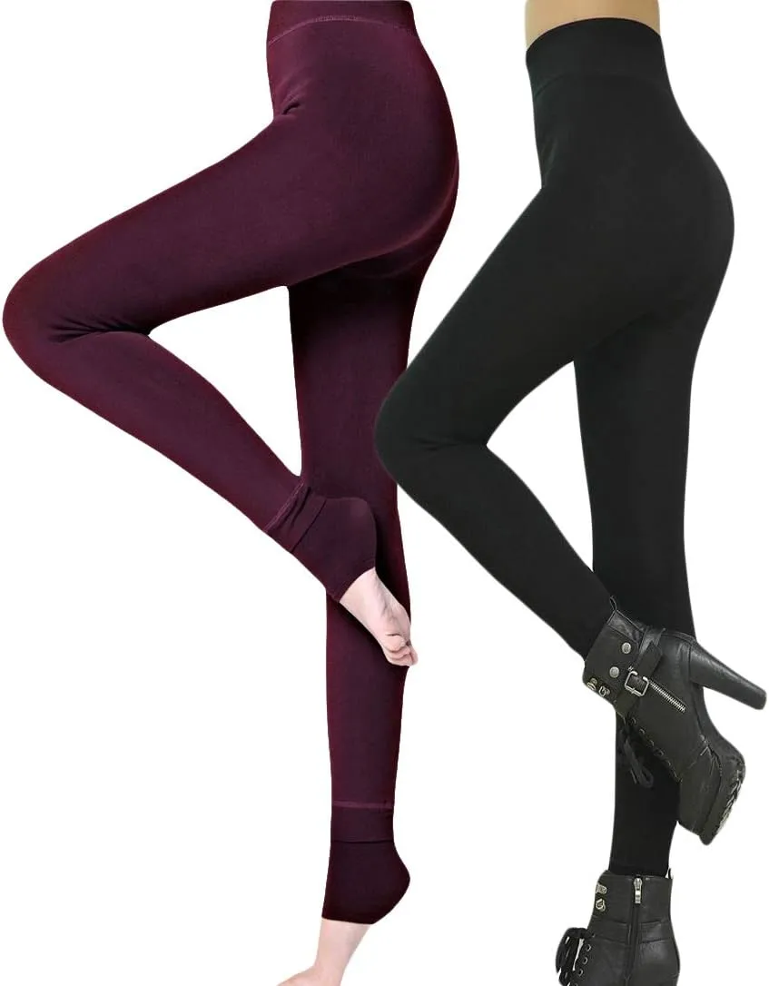 Romastory Winter Warm Leggings Women Elastic Thick Thermal Legging Pants Fleece Lined Tights