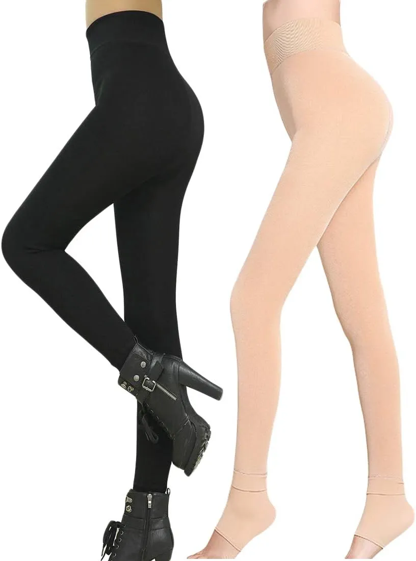 Romastory Winter Warm Leggings Women Elastic Thick Thermal Legging Pants Fleece Lined Tights