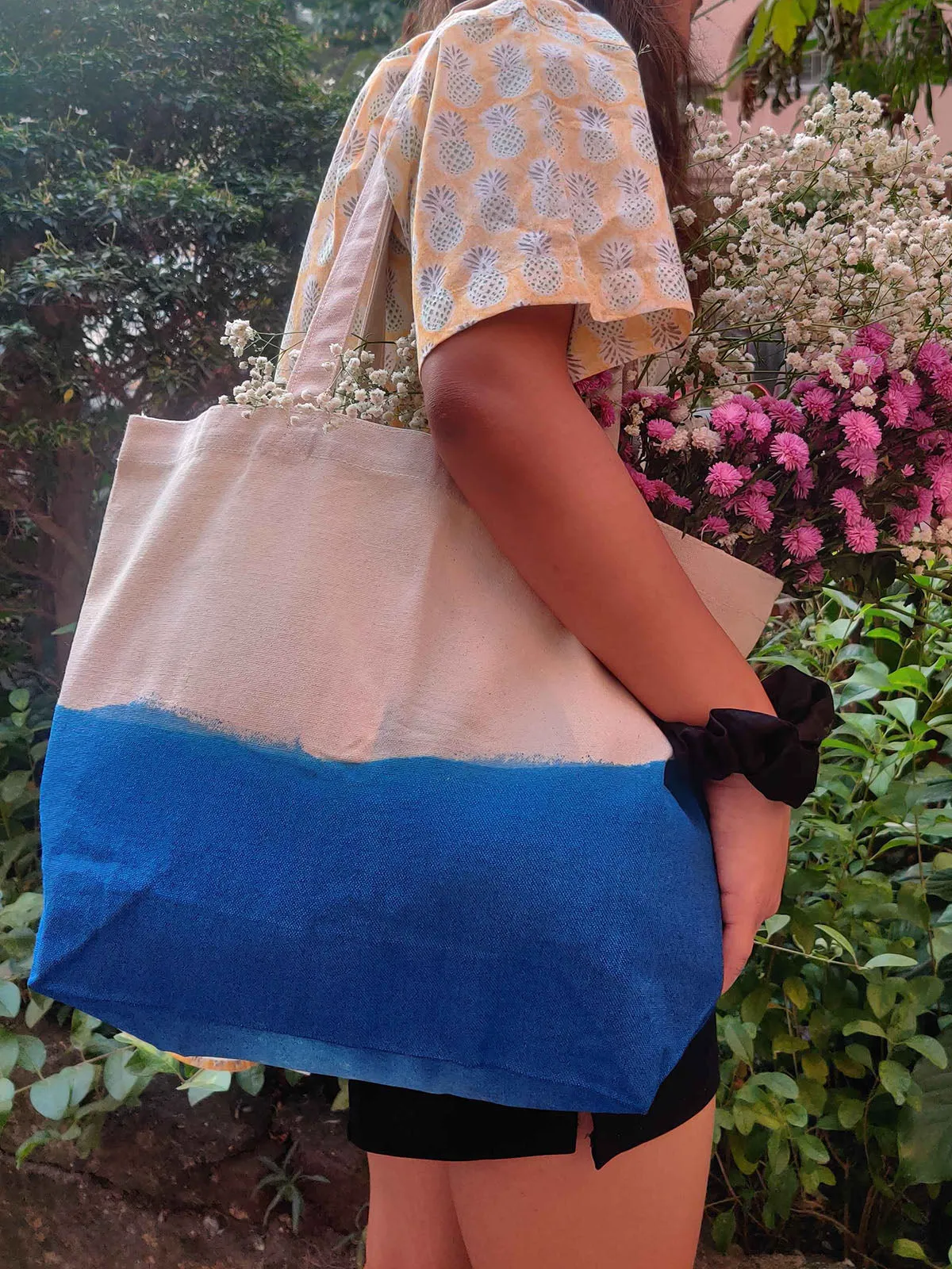 Sassy Sea Dip Dye Canvas Tote Bag