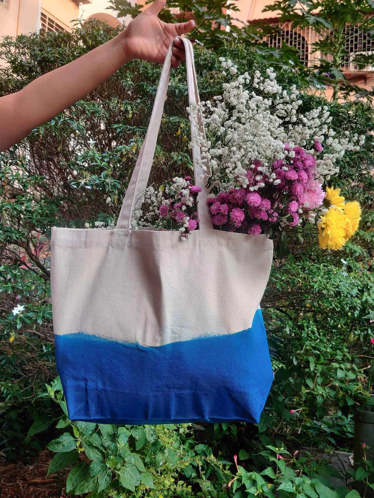 Sassy Sea Dip Dye Canvas Tote Bag