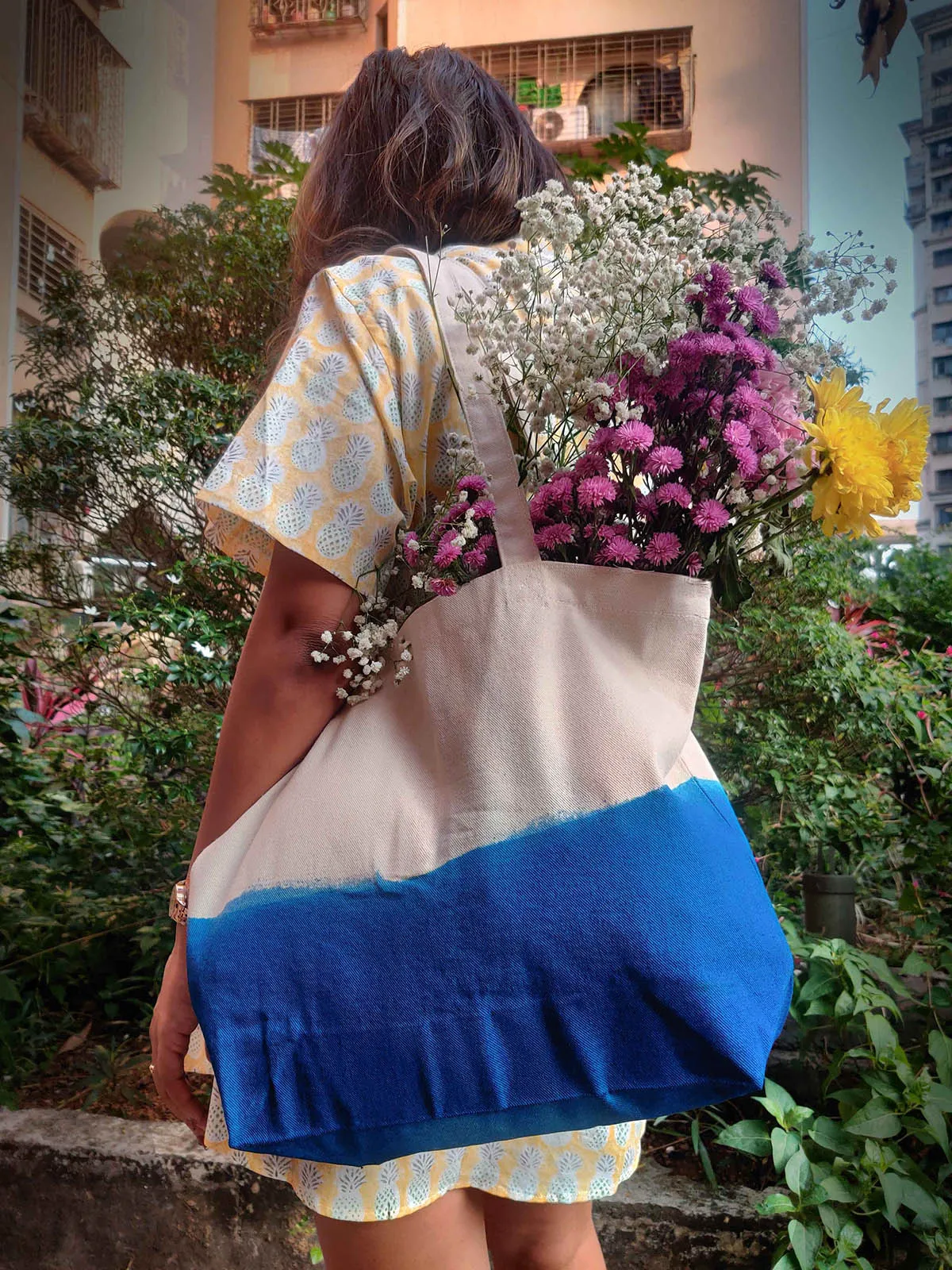 Sassy Sea Dip Dye Canvas Tote Bag