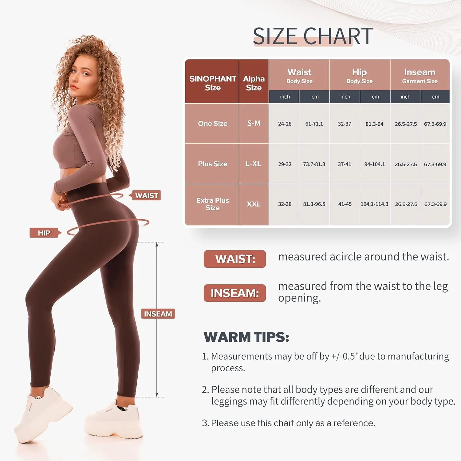 SINOPHANT Fleece Lined Leggings Women, Soft Elastic High Waisted Warm Thermal Winter Thick Yoga Pants