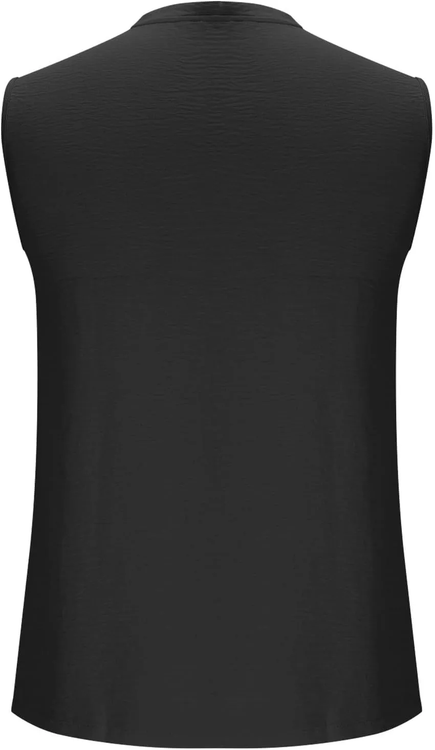 Sleeveless Shirts Mens Summer Gym Workout Tank Tops Button V Neck Beach Vacation Active Shirt Casual Solid Basic Tees