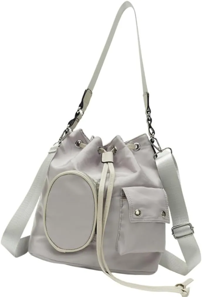 Sophisticated Ruched Drawstring Large Bucket Shoulder Bag Multifunctional Crossbody Handbag Purse for Stylish Women