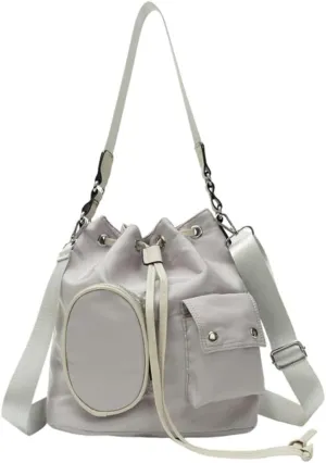 Sophisticated Ruched Drawstring Large Bucket Shoulder Bag Multifunctional Crossbody Handbag Purse for Stylish Women