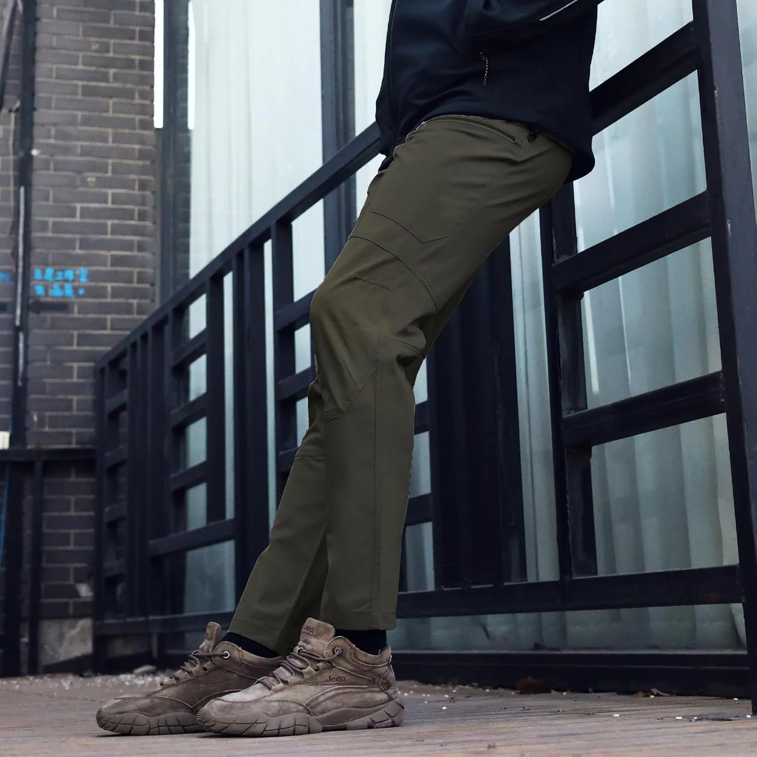 Summer Work Pants for Men Lightweight Stretch Flex Relaxed Fit Water Repellent Construction Cargo Hiking Tactical