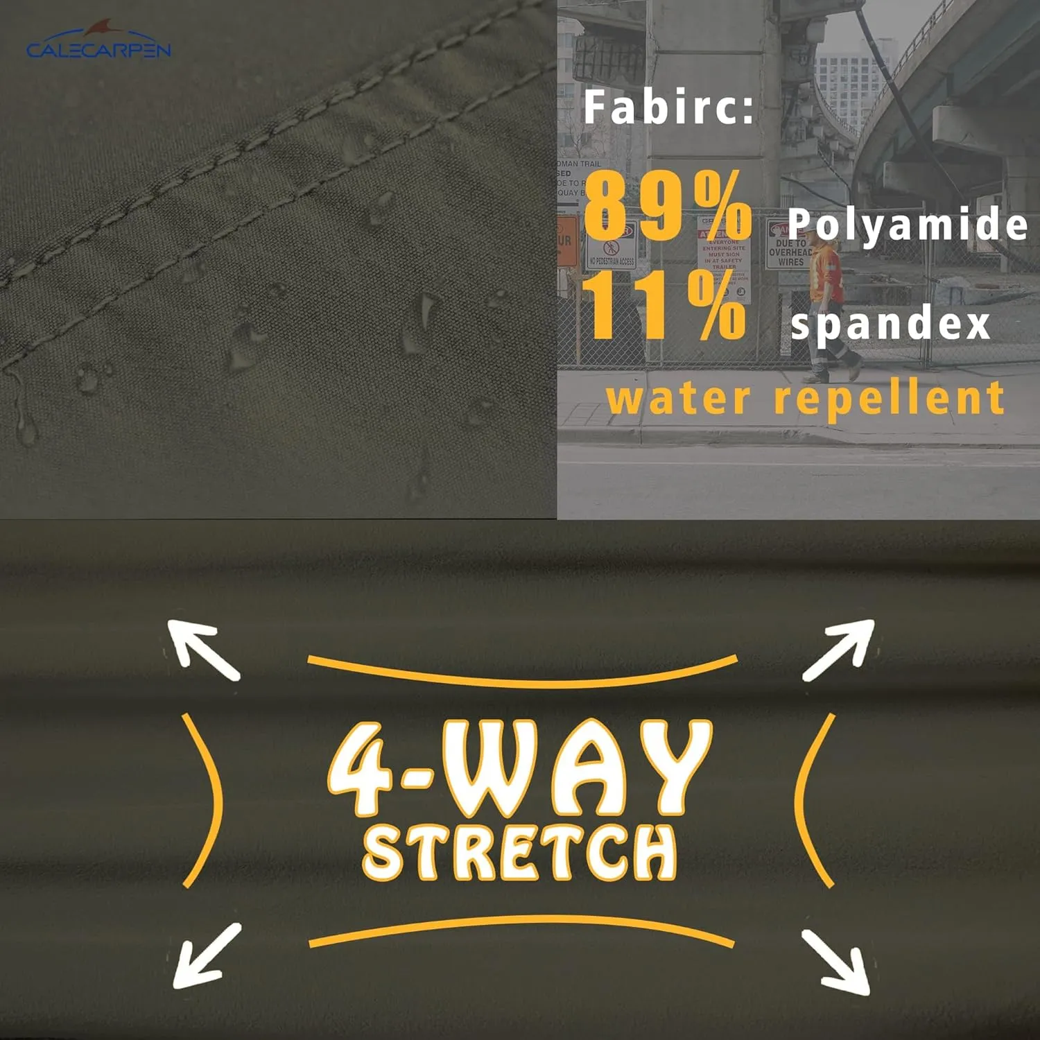 Summer Work Pants for Men Lightweight Stretch Flex Relaxed Fit Water Repellent Construction Cargo Hiking Tactical