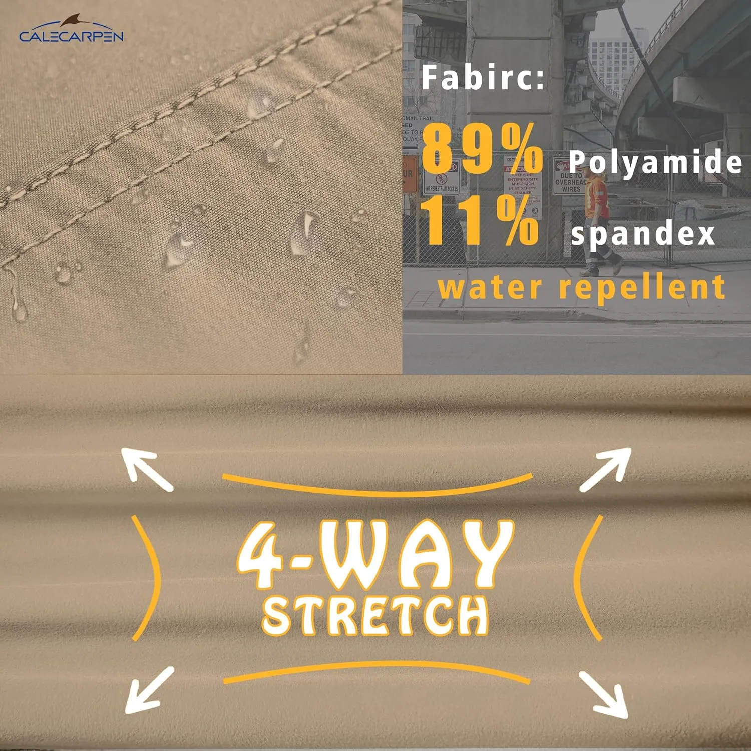 Summer Work Pants for Men Lightweight Stretch Flex Relaxed Fit Water Repellent Construction Cargo Hiking Tactical