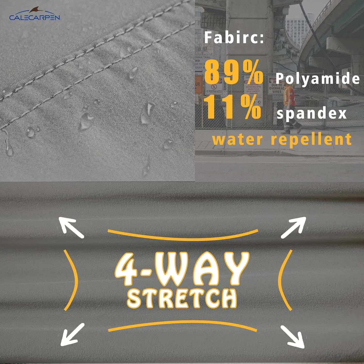 Summer Work Pants for Men Lightweight Stretch Flex Relaxed Fit Water Repellent Construction Cargo Hiking Tactical