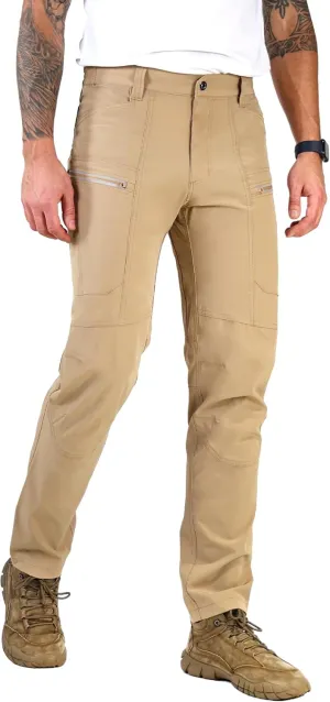 Summer Work Pants for Men Lightweight Stretch Flex Relaxed Fit Water Repellent Construction Cargo Hiking Tactical
