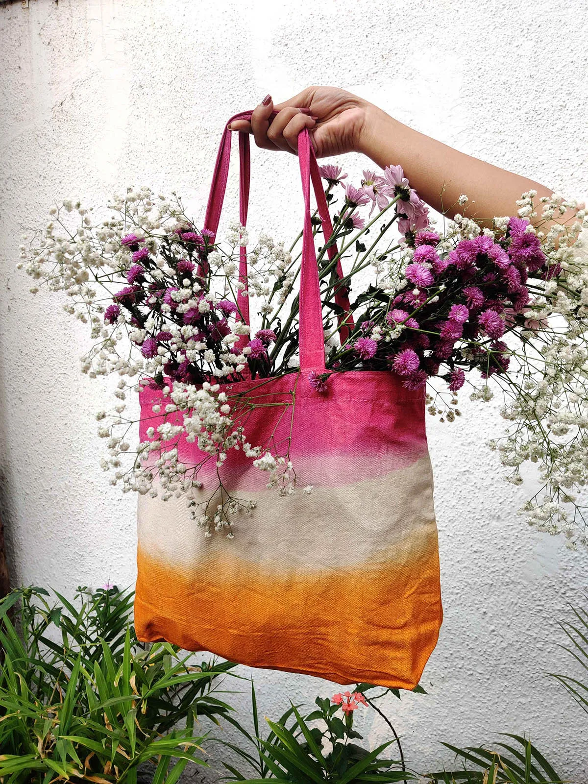 Sunrise Dip Dye Canvas Tote Bag