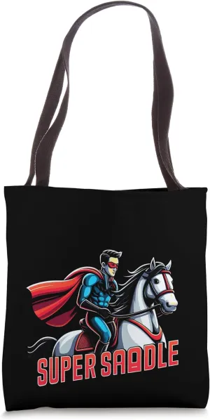 Super Saddle Horseback Riding Gifts Funny Graphic Tees Tote Bag
