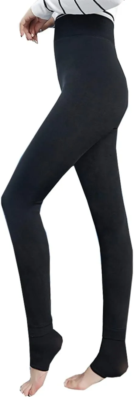 Syydn Women Winter Warm Leggings Elastic Thermal Legging Pants Fleece Lined Thick Tights