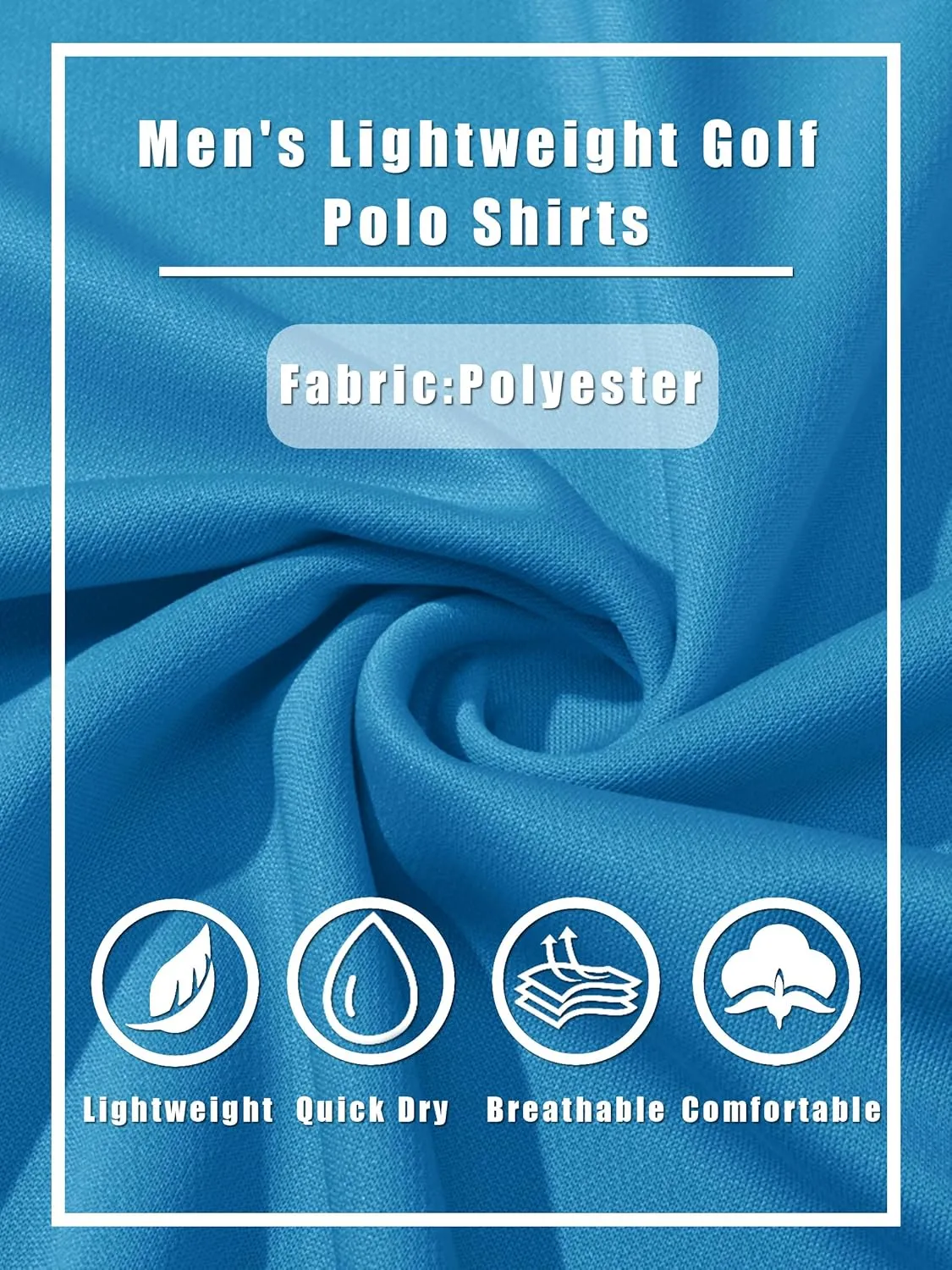 TACVASEN Men's Polo Shirts Long Sleeve Golf Quick Dry Moisture Wicking Lightweight Casual Shirt with 3-Buttons