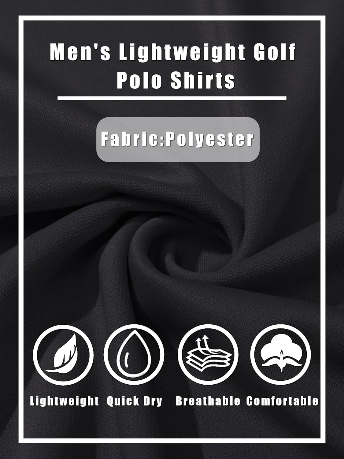 TACVASEN Men's Polo Shirts Long Sleeve Golf Quick Dry Moisture Wicking Lightweight Casual Shirt with 3-Buttons