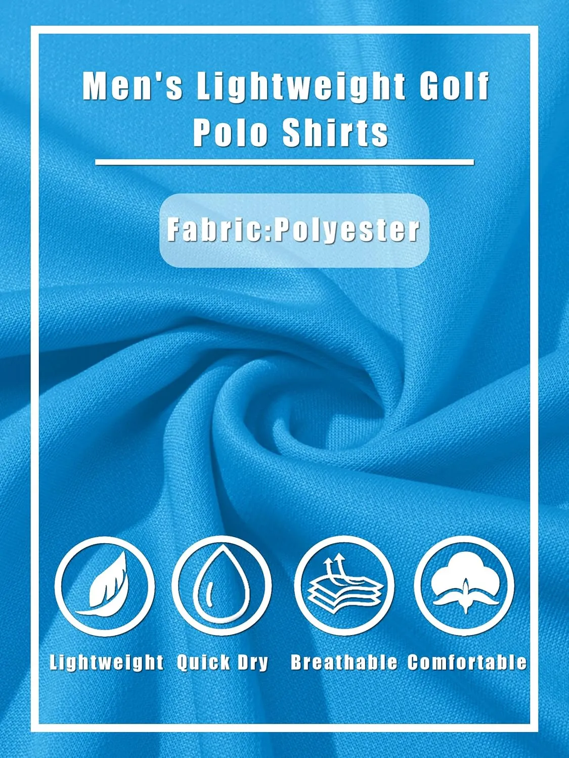 TACVASEN Men's Polo Shirts Long Sleeve Golf Quick Dry Moisture Wicking Lightweight Casual Shirt with 3-Buttons