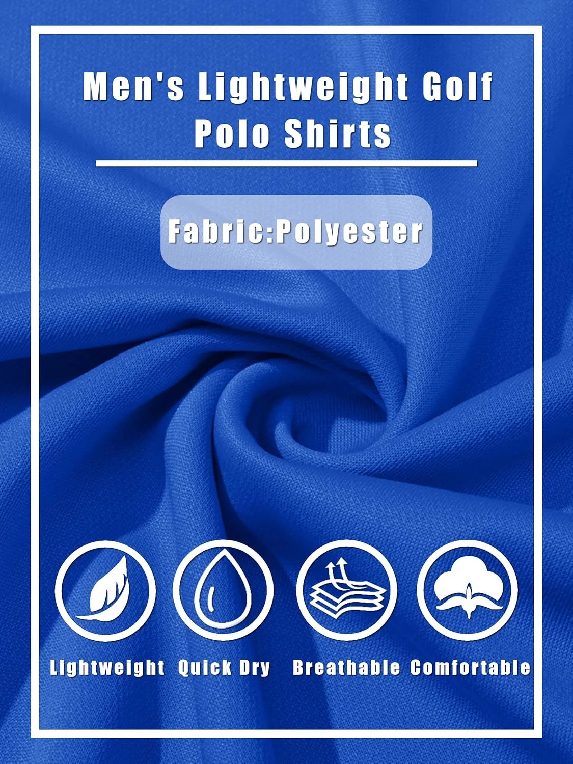 TACVASEN Men's Polo Shirts Long Sleeve Golf Quick Dry Moisture Wicking Lightweight Casual Shirt with 3-Buttons