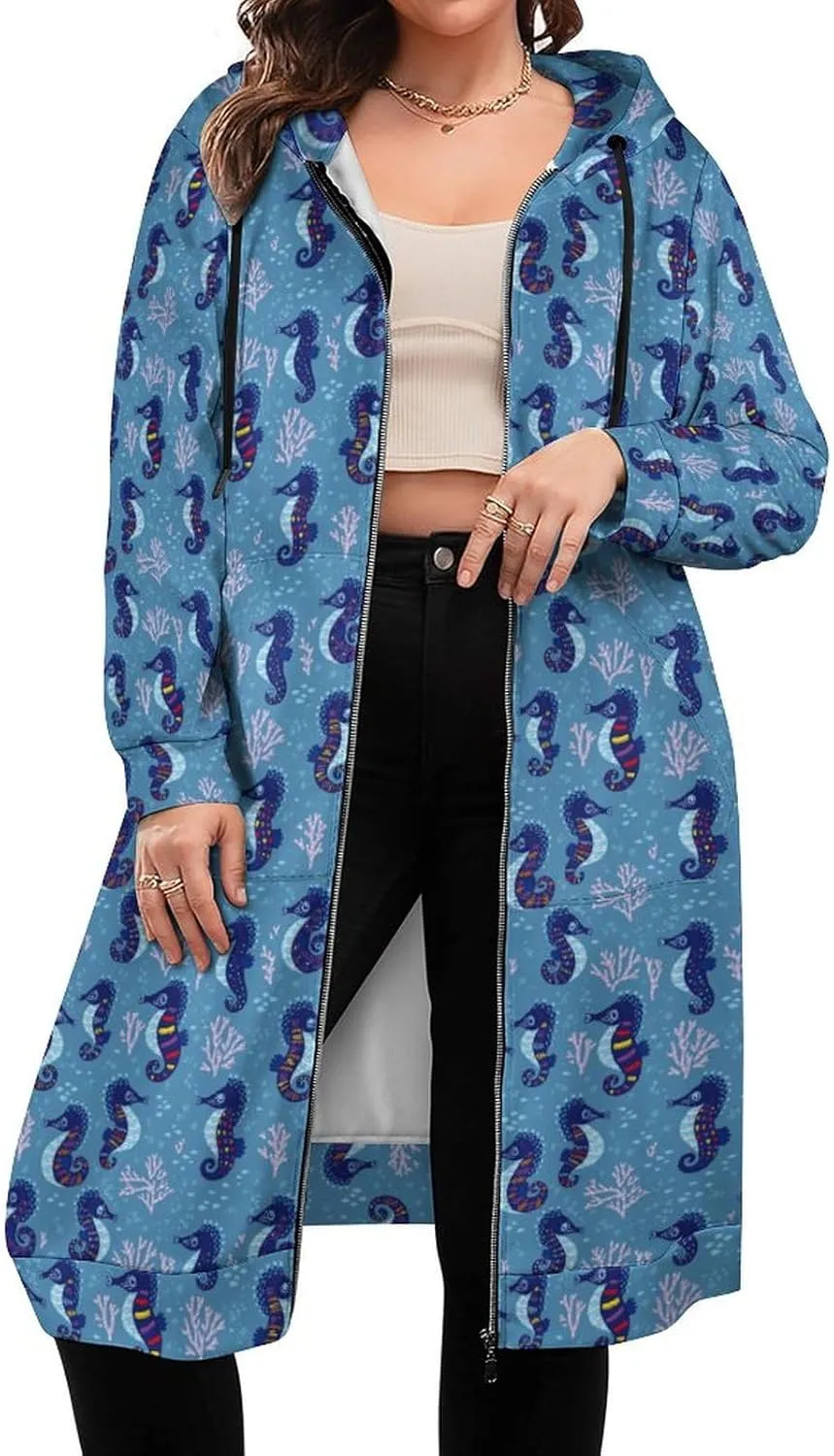 TAIZIYEAH Women's Long Hoodies Casual Zip Up Hoodies Cambodia Flag Sweatshirts Warm Long Coats