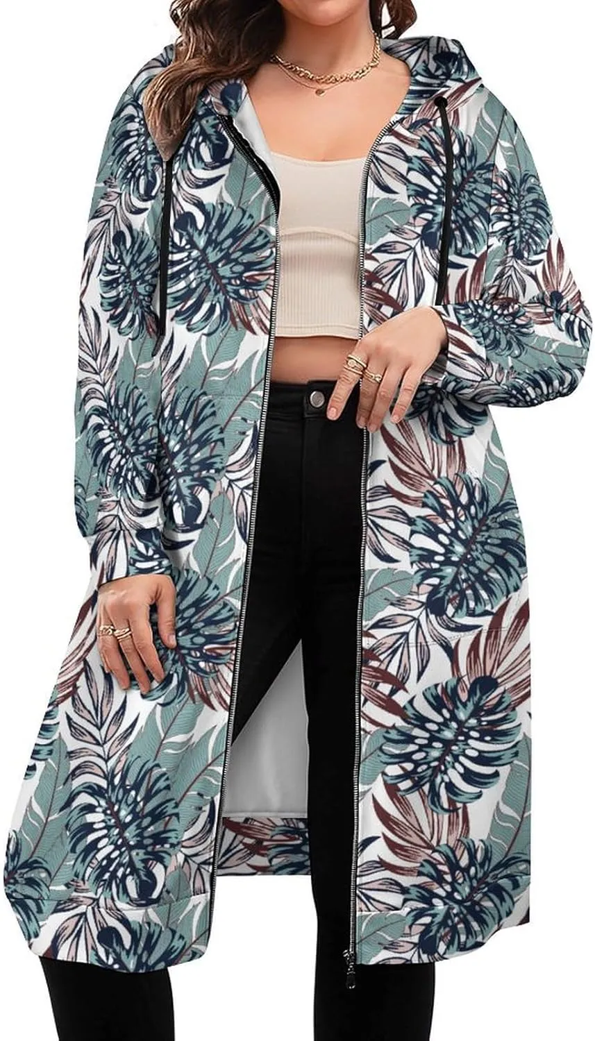 TAIZIYEAH Women's Long Hoodies Casual Zip Up Hoodies Cambodia Flag Sweatshirts Warm Long Coats