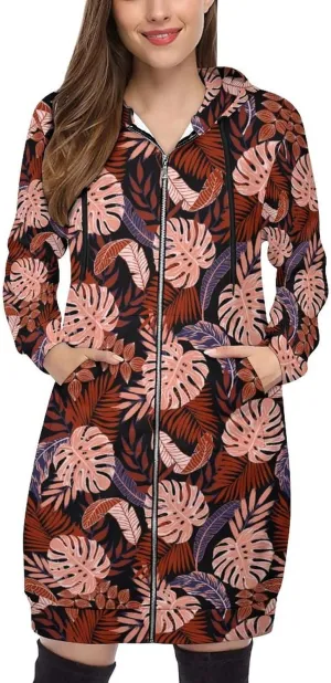 TAIZIYEAH Women's Long Hoodies Casual Zip Up Hoodies Cambodia Flag Sweatshirts Warm Long Coats
